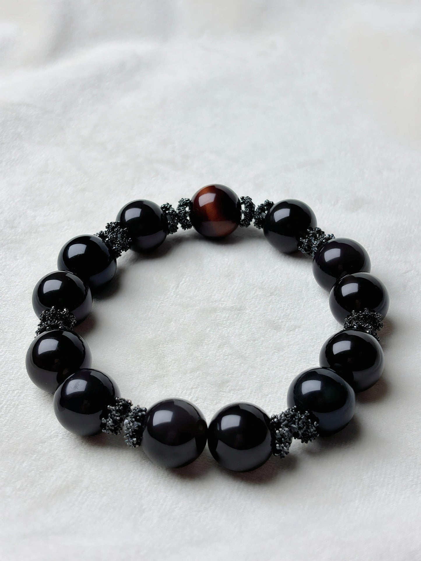 Black Obsidian – Energy Shield & Grounding Crystal Bracelet (Obsidian & Red Tiger’s Eye)
