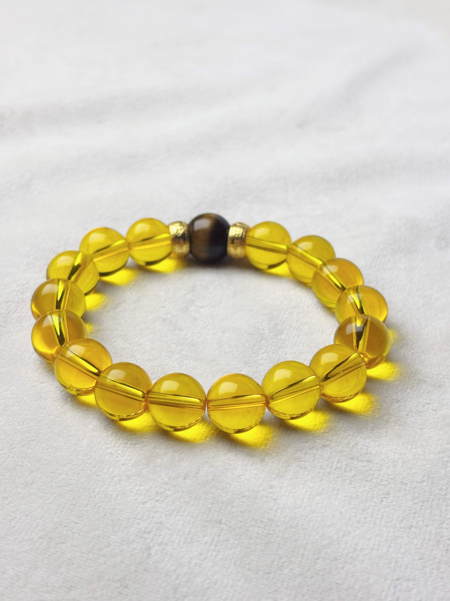 Golden Quartz Wealth & Confidence Crystal Bracelet (Citrine & Tiger’s Eye)