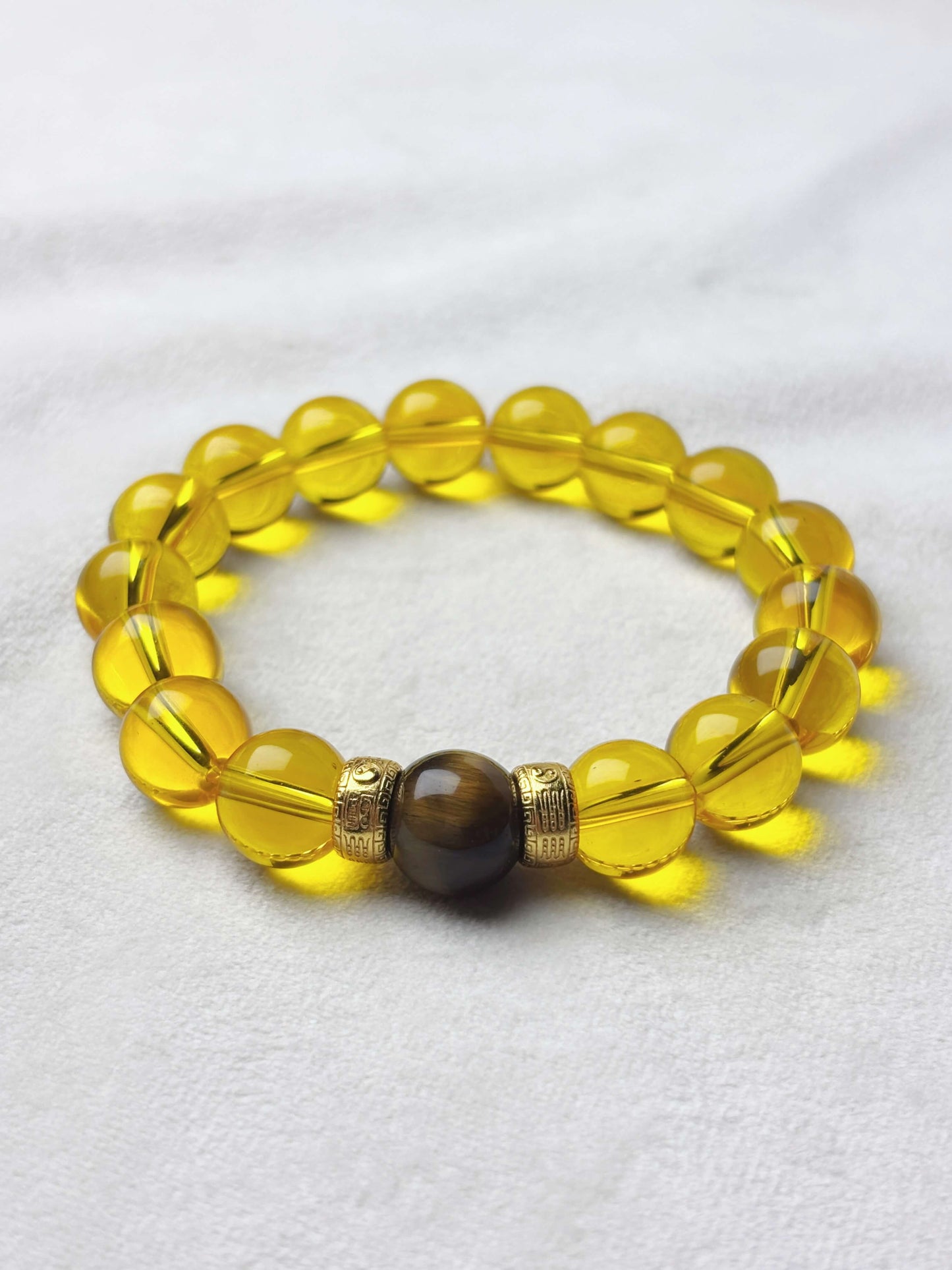 Golden Quartz Wealth & Confidence Crystal Bracelet (Citrine & Tiger’s Eye)
